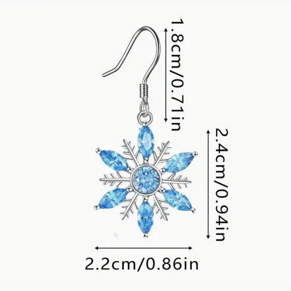 Snowflake Blue Crystal Necklace & Earrings Set - Picture 3 of 3